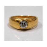A 19thC. 18ct gold Romany ring set with approx. 0.