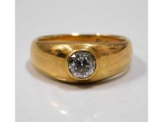 A 19thC. 18ct gold Romany ring set with approx. 0.