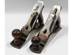 Two no.3 smoothing planes, one Stanley & one Acorn