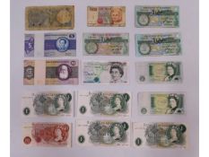 Four Jo Page UK £1 notes & other bank notes