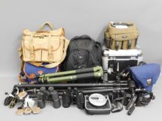 A quantity of camera bags including Billingham & L