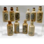 A selection of ten vintage stoneware ginger beer b
