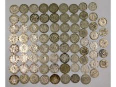 A quantity of post 1901 & pre-1947 white metal coi