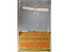 An MOD Navy issued poster depicting GNR England's First Aviation Races at Doncaster printed by Photo