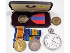 A WW1 medal set awarded to 88023 Gnr. R. A. Greenb