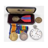 A WW1 medal set awarded to 88023 Gnr. R. A. Greenb