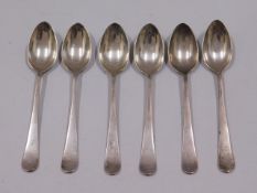 A 1917 set of six Sheffield silver teaspoons by Ja