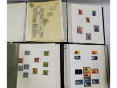 Four albums of stamps, some loose including 1970's