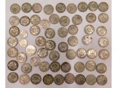 A quantity of pre-1947 white metal mostly UK shill