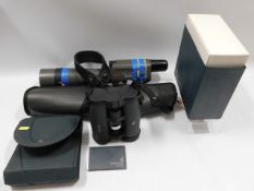 A Kowa TS-602 spotting scope twinned with a pair o