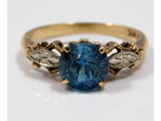 A 14ct gold ring set with zircon & 10ct mounted di