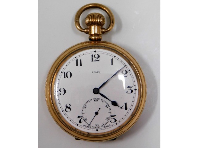 A Zelus gold plated pocket watch