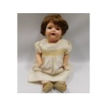 A Porzellankopf Burggrub composite doll, 22in tall