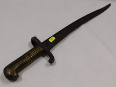 A French model 1842 brass handled bayonet, 27in lo