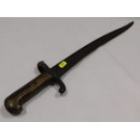 A French model 1842 brass handled bayonet, 27in lo