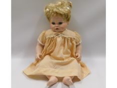 An NJSF porcelain headed doll, 21in tall