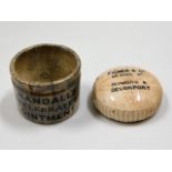 A small stoneware Randall's Celebrated Ointment ja