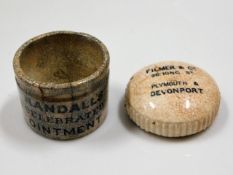 A small stoneware Randall's Celebrated Ointment ja