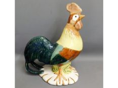 A large pottery cockerel, 18.25in tall