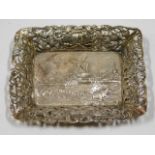 A heavy gauge continental sterling silver dish wit
