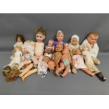 A quantity of mixed dolls & doll parts a/f includi