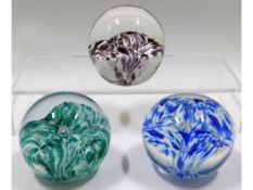 Three Liskeard glass paperweights, dated 1976, 197