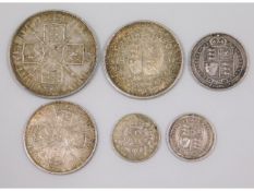 A Victorian 1887 silver coin set, all of good grad