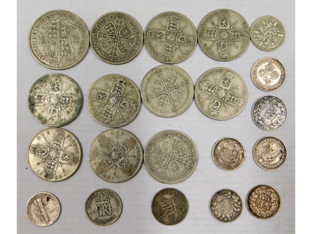 A quantity of pre-1947 white metal UK coinage, 148