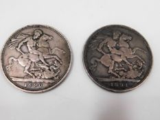 Victorian silver crowns, 1890 & 1891