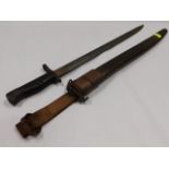 A 1913 British pattern Remington bayonet & scabbar