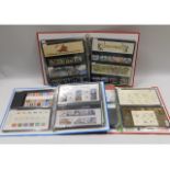 Three albums of presentation packs & books of stam
