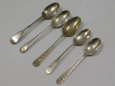 Two Georgian silver teaspoons by London silversmit