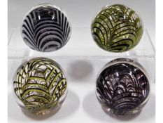 Four Liskeard glass paperweights, one dated 1978