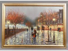A John Bampfield oil on canvas of street scene, im
