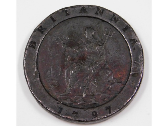 A 1797 George III two pence piece