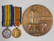 A bronze WW1 medal set awarded to 91808 Gnr. J. Pa