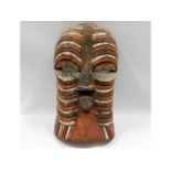 A Songye people kifwebe tribal art mask, 15.75in t