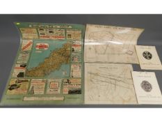 A vintage map of St. Austell in sleeve, two Cornwa