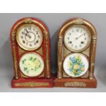 Two early 20thC. Chinese mantle clocks, 17.5in tal