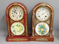 Two early 20thC. Chinese mantle clocks, 17.5in tal