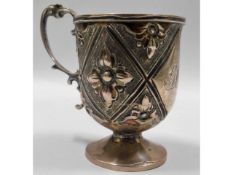 A Victorian 1863 London silver christening cup by
