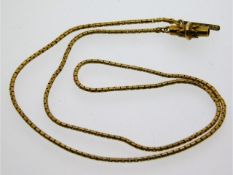 A yellow metal necklace, clasp tests as 15ct gold, chain as 22ct gold, clasp a/f, 14.5in long, 5.8g