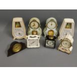 A selection of mostly modern clocks including nove
