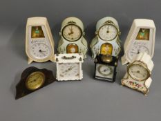 A selection of mostly modern clocks including nove