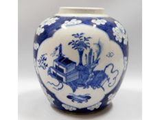 A 19thC. Chinese ginger jar, lacking lid, decorate