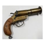 A brass Webley & Scott Ltd. London & Birmingham flare pistol