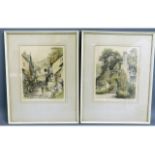 A pair of signed etchings by Henry G. Walker, imag