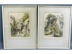 A pair of signed etchings by Henry G. Walker, imag