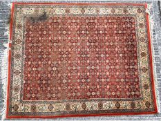 An attractive large wool rug, benefit a clean, 100