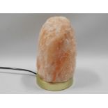 A salt lamp, 7.5in high